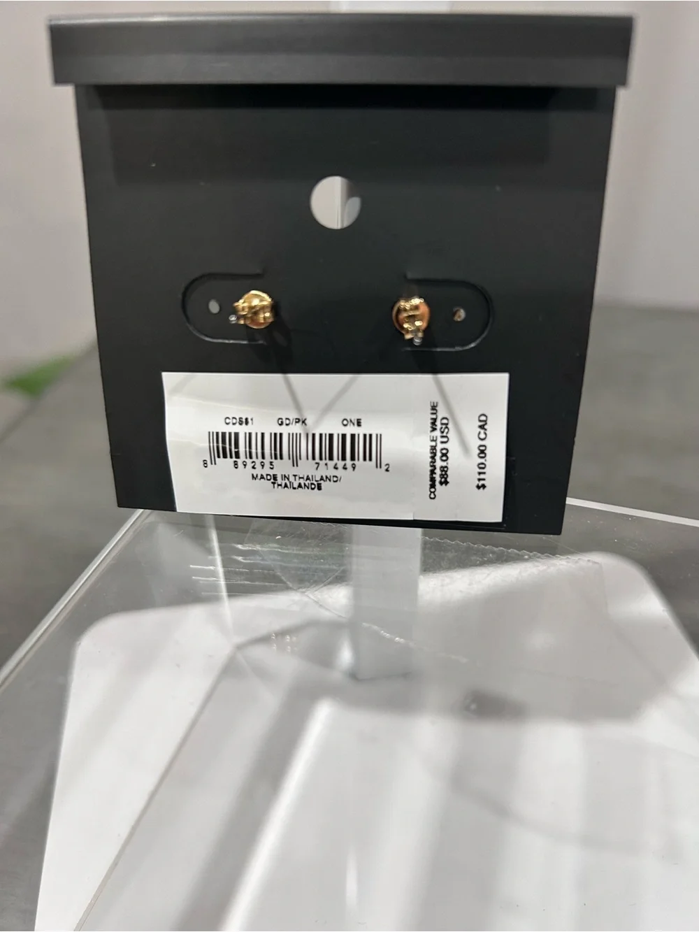 Coach Pink Crystal Heart Stud Earrings with Logo Accent - Picture 2 of 3